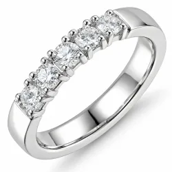 lab grown Diamant Ring in 14 Karat Weißgold 5 x 0,10 ct