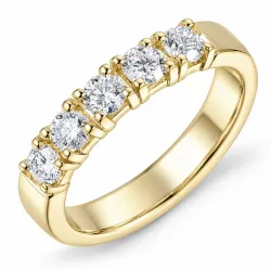 lab grown Diamant Ring in 14 Karat Gold 5 x 0,15 ct