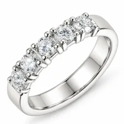 lab grown Diamant Ring in 14 Karat Weißgold 5 x 0,15 ct
