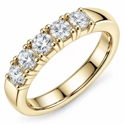 lab grown Diamant Memoirering in 14 Karat Gold 5 x 0,20 ct