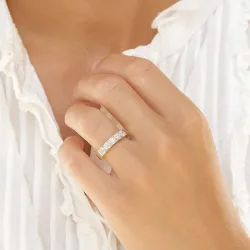 lab grown Diamant Memoirering in 14 Karat Gold 5 x 0,20 ct
