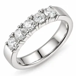 lab grown Diamant Memoirering in 14 Karat Weißgold 5 x 0,20 ct