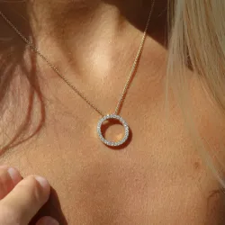 runder lab grown Diamant Anhänger in 14 karat Gold 0,53 ct