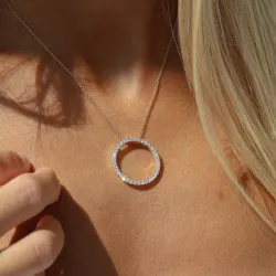 runder lab grown Diamant Anhänger in 14 karat Gold 1,03 ct