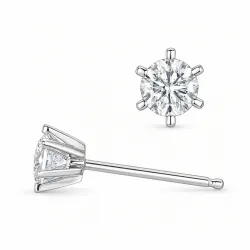 2 x 0,30 ct lab grown Diamant Ohrstecker in 14 Karat Weißgold mit lab grown Diamant 