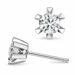 2 x 0,40 ct lab grown Diamant Ohrstecker in 14 Karat Weißgold mit lab grown Diamant 