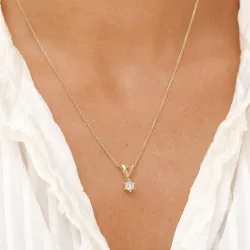0,40 ct lab grown Diamant Solitäranhänger in 14 karat Gold 0,40 ct