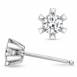 2 x 0,30 ct lab grown Diamant Solitärohrstecker in 14 Karat Weißgold mit lab grown Diamant 