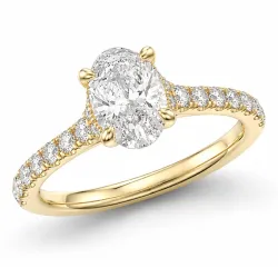 ovaler lab grown Diamant Ring in 14 Karat Gold 1,0 ct 0,26 ct