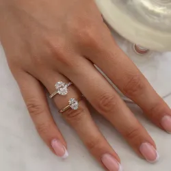 ovaler lab grown Diamant Ring in 14 Karat Gold 2,0 ct 0,29 ct