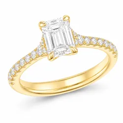 lab grown Diamant Ring in 14 Karat Gold 1,0 ct 0,25 ct