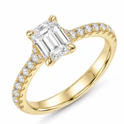 lab grown Diamant Ring in 14 Karat Gold 1,0 ct 0,25 ct