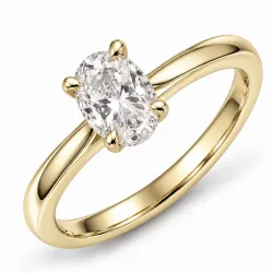 ovaler lab grown Diamant Solitärring in 14 Karat Gold 1,0 ct