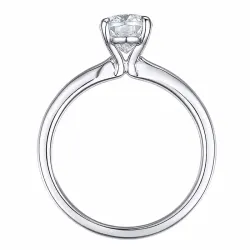 ovaler lab grown Diamant Solitärring in 14 Karat Weißgold 2,0 ct
