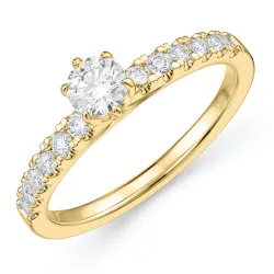 lab grown Diamant Ring in 14 Karat Gold 0,52 ct 0,24 ct