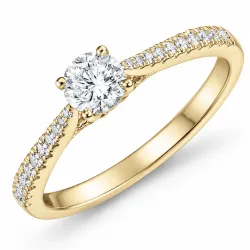 lab grown Diamant Ring in 14 Karat Gold 0,40 ct 0,17 ct