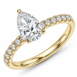 lab grown Diamant Gold Ring in 14 Karat Gold 1,0 ct 0,26 ct