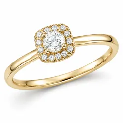 lab grown Diamant Ring in 14 Karat Gold 0,20 ct 0,07 ct