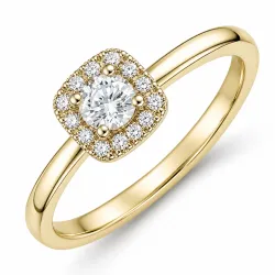 lab grown Diamant Ring in 14 Karat Gold 0,20 ct 0,07 ct
