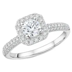 lab grown Diamant Ring in 14 Karat Weißgold 0,52 ct 0,49 ct