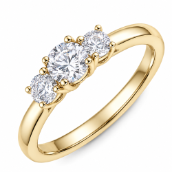 lab grown Diamant Ring in 14 Karat Gold 0,30 ct 0,20 ct