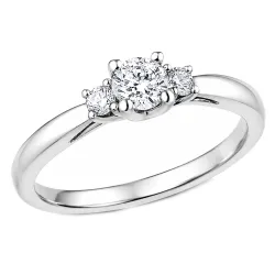 lab grown Diamant Ring in 14 Karat Weißgold 0,30 ct 0,10 ct