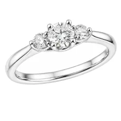 lab grown Diamant Ring in 14 Karat Weißgold 0,25 ct 0,16 ct