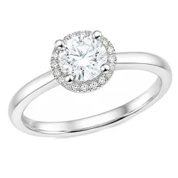 lab grown Diamant Ring in 14 Karat Weißgold 0,85 ct 0,08 ct