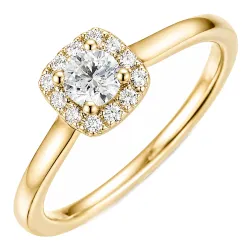 lab grown Diamant Ring in 14 Karat Gold 0,26 ct 0,08 ct