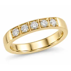 5 x 0,05 ct lab grown Diamant Memoirering in 14 Karat Gold 0,25 ct