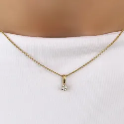 0,10 ct lab grown Diamant Anhänger in 14 karat Gold 0,10 ct