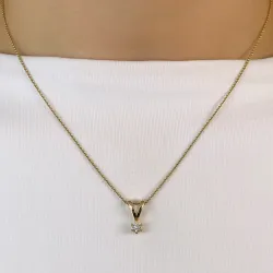 0,10 ct lab grown Diamant Anhänger in 14 karat Gold 0,10 ct