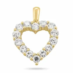 Herz lab grown Diamant Anhänger in 14 karat Gold 1,72 ct
