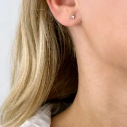 2 x 0,05 ct lab grown Diamant Solitärohrstecker in 14 Karat Weißgold mit lab grown Diamant 