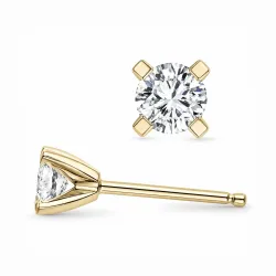 2 x 0,20 ct lab grown Diamant Solitärohrstecker in 14 Karat Gold mit lab grown Diamant 
