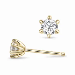 2 x 0,20 ct lab grown Diamant Solitärohrstecker in 14 Karat Gold mit lab grown Diamant 