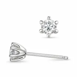 2 x 0,20 ct lab grown Diamant Solitärohrstecker in 14 Karat Weißgold mit lab grown Diamant 