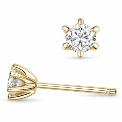 2 x 0,40 ct lab grown Diamant Solitärohrstecker in 14 Karat Gold mit lab grown Diamant 