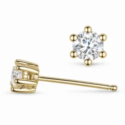 2 x 0,40 ct lab grown Diamant Solitärohrstecker in 14 Karat Gold mit lab grown Diamant 
