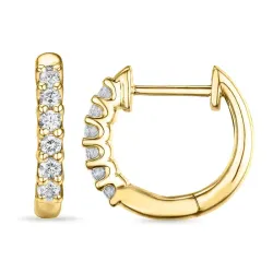13 mm Kreole in 14 Karat Gold mit lab grown Diamant 