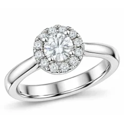 lab grown Diamant Ring in 14 Karat Weißgold 0,50 ct 0,23 ct