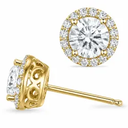 Ohrstecker in 14 Karat Gold mit lab grown Diamant (CVD) und lab grown Diamant 
