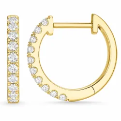 14 mm Kreole in 14 Karat Gold mit lab grown Diamant 