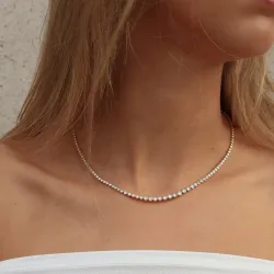 42 cm lab grown Diamant Halskette in 14 karat Gold 5,76 ct