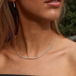42 cm lab grown Diamant Halskette in 14 karat Gold 5,76 ct