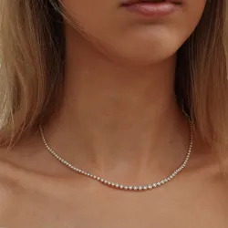 45 cm lab grown Diamant Halskette in 14 karat Gold 6,02 ct