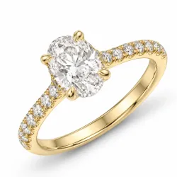 ovaler lab grown Diamant Ring in 14 Karat Gold 1,0 ct 0,26 ct