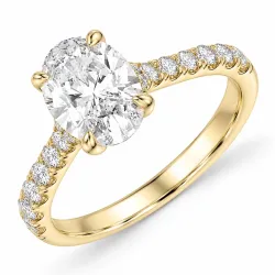 ovaler lab grown Diamant Ring in 14 Karat Gold 2,0 ct 0,29 ct