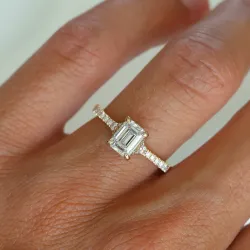 lab grown Diamant Ring in 14 Karat Gold 1,0 ct 0,25 ct