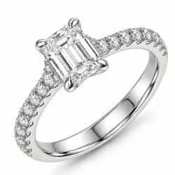 lab grown Diamant Ring in 14 Karat Weißgold 1,0 ct 0,25 ct